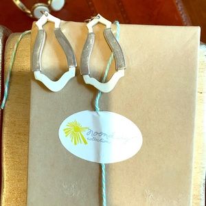 Noonday Collection White and Silver Earrings